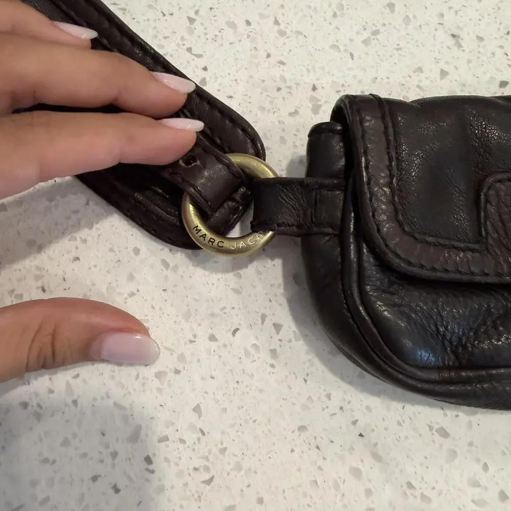 Vintage Marc By Marc Jacobs Dark Brown Leather Waist Pack Belt Bag Y2K 2000s
